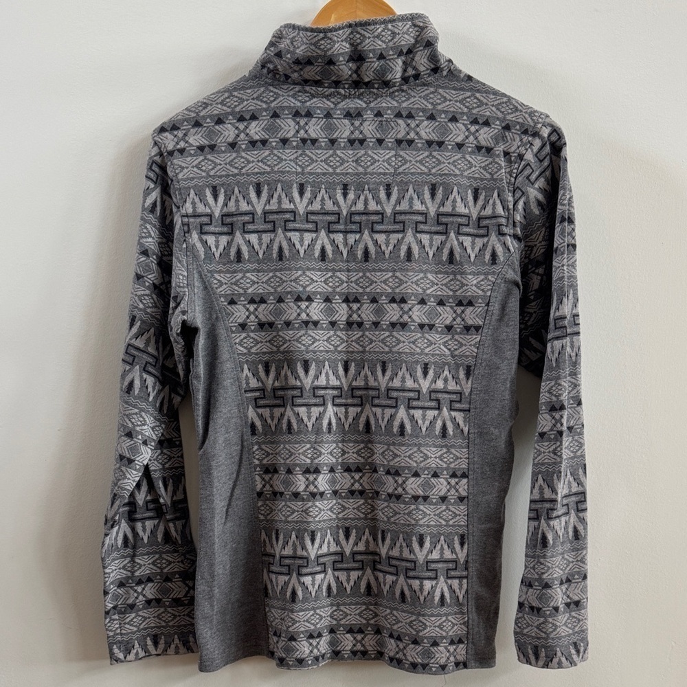 Gray Patterned Zip-Up Sweater - Picture 2 of 8